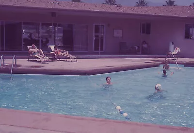 60s Vintage Found Photography Photo 35mm Slide Negative Community Swimming Pool • $4