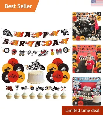 Motorcycle Theme Birthday Decorations - Motocross Party Supplies - 29 PCS • $30.99