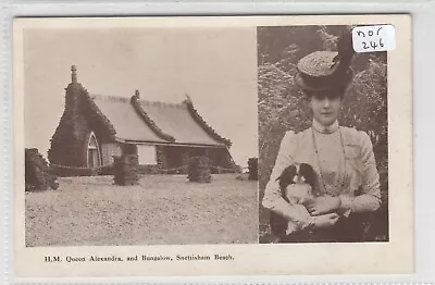£8 • Buy SNETTISHAM Norfolk   Double View  Queen Alexandra's Bungalow / Queen And Dog 