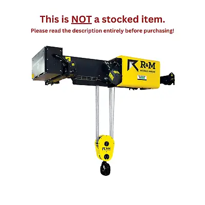 R&m Sx Wire Rope Hoist - 5 Ton 78'-8  Lift 40/6.6 Fpm Double Girder • $24625