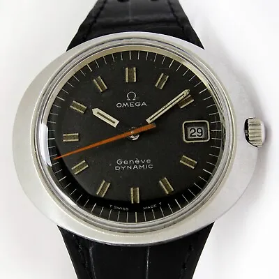 Omega Geneve Dynamic Original Black Patina Dial 41mm Mens Vintage Watch • $1999