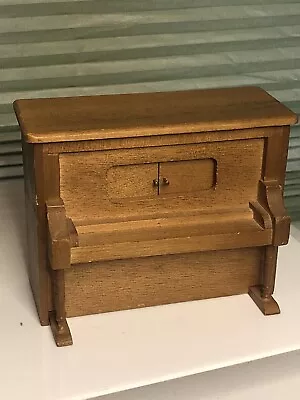 Dollhouse Miniature Wooden Musical Piano Plays The Entertainer Tune When Wound • $22.99