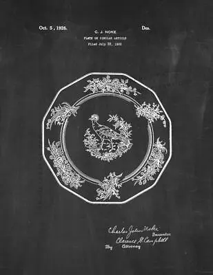 Plate Patent Print Chalkboard • $11.46