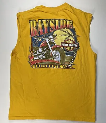 $24.99 • Buy 2012 Harley-Davidson Motorcycle Yellow Tank Top Shirt Mens Size M Bayside VA