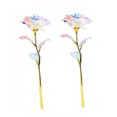 24K Galaxy Rose Colorful Artificial Flowers Rainbow Rose Flower Forever Rose UK • £4.79
