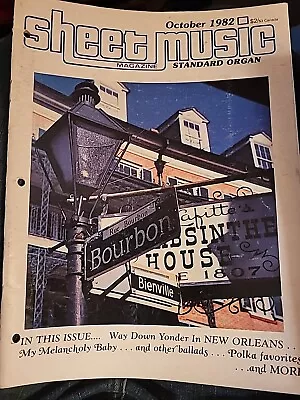 Vintage SHEET MUSIC MAGAZINE Oct 1982 Piano/Guitar Bourbon Street New Orleans B3 • $8.99