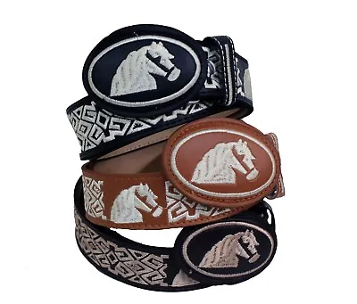 AUTHENTIC MEXICAN WESTERN Cinto Charro Piteado Hand-braided Horse  BELTS • $17.98