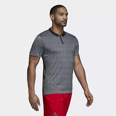 75% OFF! Adidas Men's Barricade Tennis Golf Polo Shirt / Grey / RRP £60 • £15