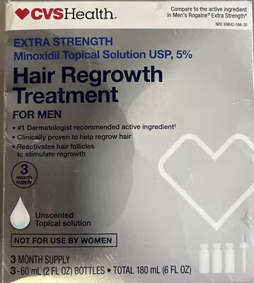 CVS  Hair Regrowth Treatment-Men-Ex Strength-3 Month Supply-EXP 04/25 Free Ship! • $24.95