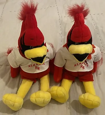Lot Of 2 Memphis Redbirds 15” Rockey The Redbird Mascot Plush MiLB Minor League • $18