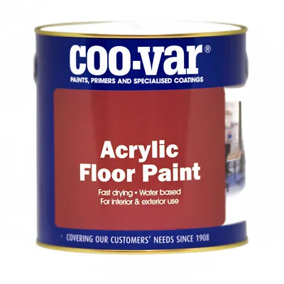 Coo-var Acrylic Floor Paint Colours & Clear For Tarmac Concrete Ashphalt & Wood • £21.33