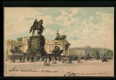 £5.20 • Buy Lithograph Berlin, Wilhelm I National Monument 1906 
