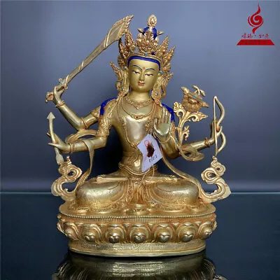 Tibet Nepal 4 Arms Manjushri Buddha Bronze Statue • $2533