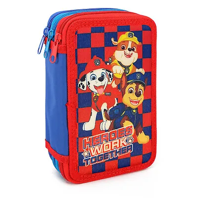 Paw Patrol 3 Tier Pencil Case Multi Compartment Colouring Pens Pencils Set • £14.99