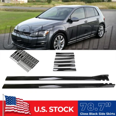 $53.95 • Buy 78.7  Side Skirt Rocker Panel Extension Boby Kit For VW Golf MK6 MK7 MK7.5 GTI R