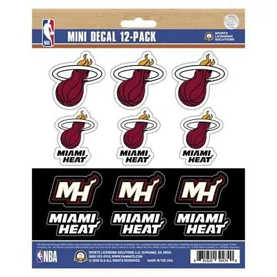 Miami Heat Mini Decal 12 Pack [NEW] NBA Sticker Emblem Car Truck • $7.95