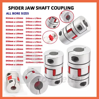 CNC Shaft Coupler Flexible Plum Spider Jaw Coupling Stepper Motor All Bore Sizes • $5.05