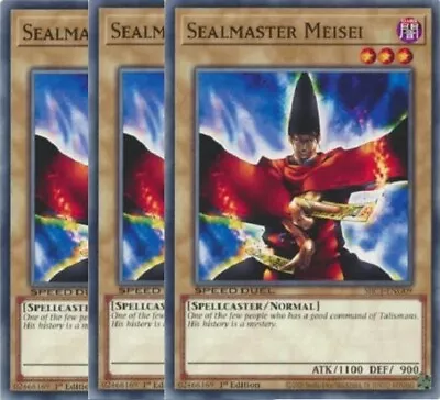 Yugioh - Sealmaster Meisei X 3 - 1st Edition NM - Free Holographic Card • $2