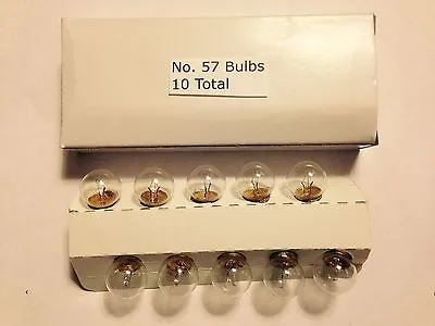 10 Pack Of 57 Light Bulbs (14 Volt) For Lionel & American Flyer Trains & Others  • $9.94