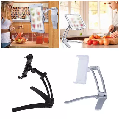 Desktop Kitchen Stand Wall Mount Brackets Holders For Phone Tablet IPad Air 2in1 • £16.01