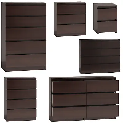 MODERN - WENGE WALNUT Chest Of Drawers And Bed Side IKEA STYLE  • £123.99