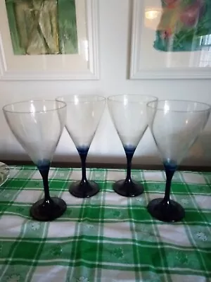 Tupperware Sheerly Elegant Blue Glasses Wine Goblets Cobalt Picnic Patio Pool • $19.99