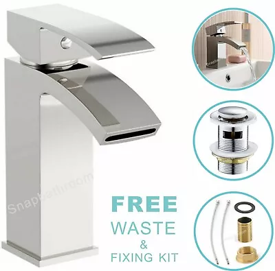 £26.99 • Buy Waterfall Designer Bathroom Taps Basin Bath Mixer Filler Shower Tap Set Chrome