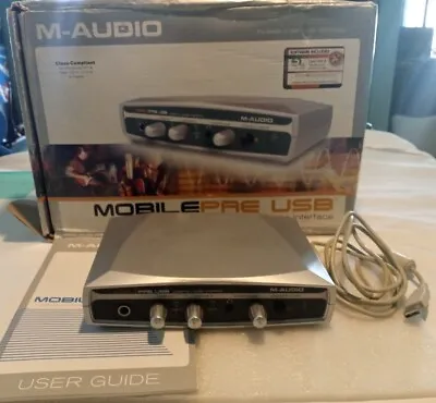 M-Audio Mobile Pre USB Preamp And Audio Interface W/ Manual Usb Cordbox WORKS • $19.99