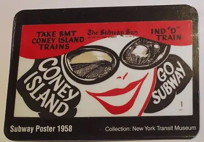 MTA METROCARD HOLDER Coney Island Poster 1958 NYC ON BACK NEW NYC SUBWAY MAP NY • $14.99