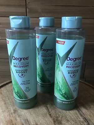 3 Bottles Degree Maximum Recovery Tea Tree Epsom Body Wash Soak 22oz Free Ship • £38.88