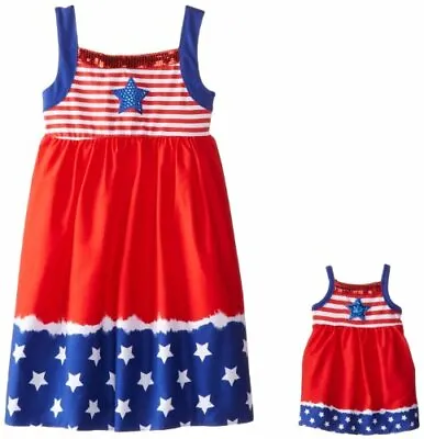 Dollie Me Girl 12 And 18  Doll Matching Patriotic Dress Clothes Ft American Girl • $24.99