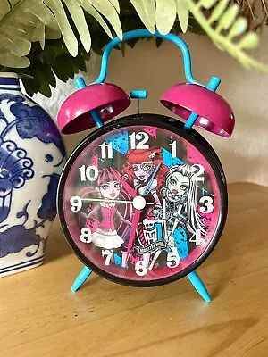 Monster High Ghoulish Twin Bell Alarm Clock Mattel Black / Pink Girls Room Skull • $19.99