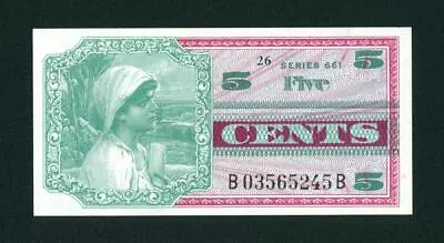 Series 661 5 Cents (( CU )) US Military Payment Certificate ** PAPER CURRENCY • $6.50
