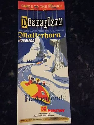 Disneyland Guide To The Magic Matterhorn Bobsleds Main Gate Map • $15