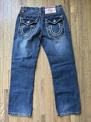 True Religion Jeans Men’s SZ 32x30 Joey Super T Made In USA Thick Stitch Denim • $49.99