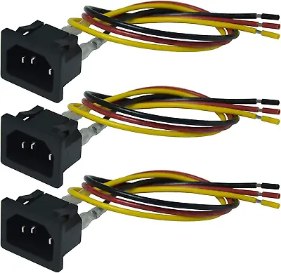 FILSHU IEC320 C14 Panel Mount Plug Adapter AC 250V 15A 3 Pins IEC Inlet Module P • $10.68