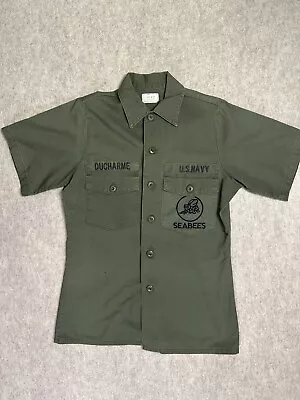 Vintage US NAVY 1970’s SEABEES Utility Shirt 14 1/2 X 33 • $24.99