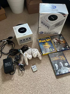 Nintendo Gamecube Console Pearl White Boxed PAL With Leads Controller Games Etc. • £139.95