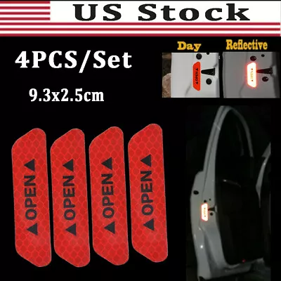 4PCS Car Door Open Sign Safety Reflective Tape Warning Mark Sticker Decal • $5.96