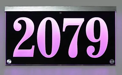 12V DC Illuminated Address Sign Plaque House Numbers LED Lighted Auto On/Off • £132.99