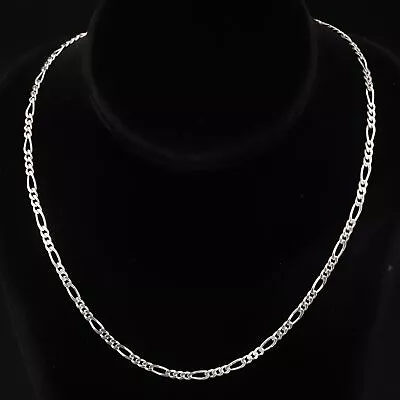 Sterling Silver - 4mm Figaro Chain 18  Necklace - 11g • $2.99