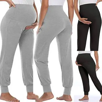 Maternity Trousers Pregnancy Pants Casual Yoga Over Bump Joggers Sweatpants New • £11.99