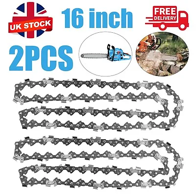 2Pcs 16inch 57 Drive Links Chainsaw Saw Chain Parts Tool Chainsaw Blade New • £8.79