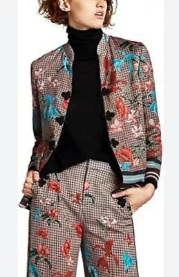 Zara Jacket Oriental Kimono Blazer Suit Trousers Pants Floral  Co Ord Set L • $88.39