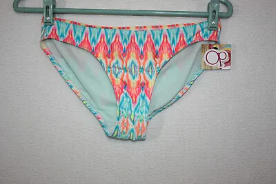 NWT OP Ocean Pacific Junior Sz M (7-9) Bikini Bottom Colorful Neon Psychedelic • £9.63