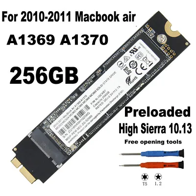 NEW 256GB 6+12 Pin SSD For 11  & 13  MacBook Air Late 2010 Mid 2011 A1370 A1369 • $44.56