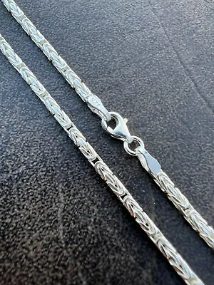 Real Solid 925 Sterling Silver Byzantine Rope Chain Necklace 2mm 16-30  Length • $64.58