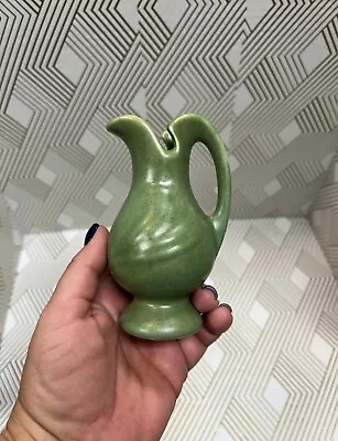 Vintage Miniature Pottery Pitcher USA Green • $25