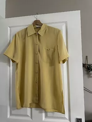 Vintage Design Essentials Women’s Size 14 Mustard Yellow Shirt Top Summer • £1.99