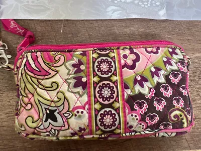 VERA BRADLEY Very Berry Paisley Wristlet Wallet Magenta Pink Floral- Retired • $14